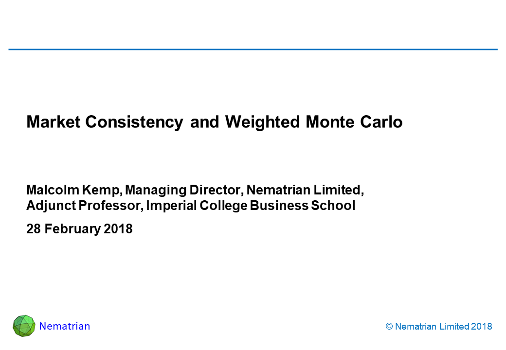 Bullet points include: Malcolm Kemp, Managing Director, Nematrian Limited, Adjunct Professor, Imperial College Business School 28 February 2018